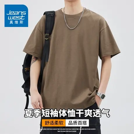 KZH真维斯港风短袖T恤男夏季新款宽松百搭休闲打底衫圆领半袖上衣图片