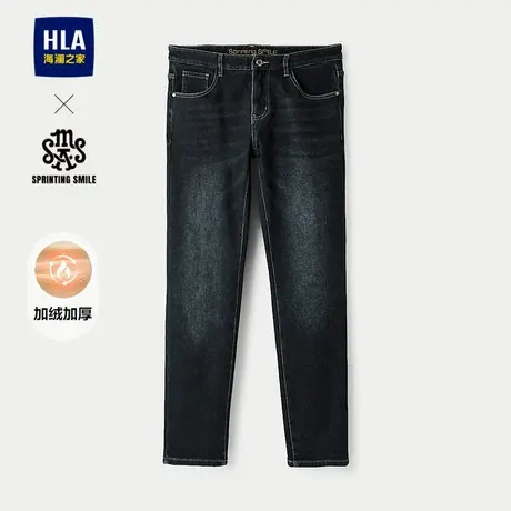 HLA/海澜之家SPRINTING SMILE系列牛仔裤25秋冬新加绒加厚裤子男图片