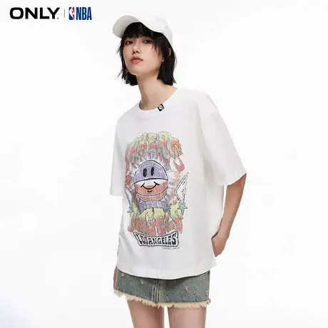 ONLY奥莱夏季NBA联名印花宽松开叉圆领短袖T恤女图片