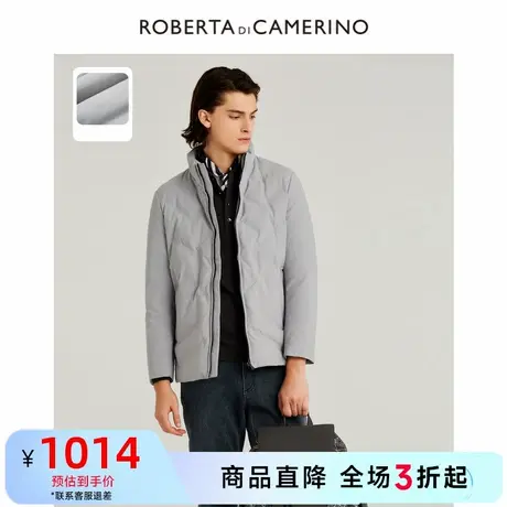 【白鹅绒】ROBERTA诺贝达冬季新品立领时尚休闲短款羽绒服外套男图片