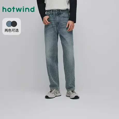 热风2025年秋季新款男士宽松窄口牛仔裤图片