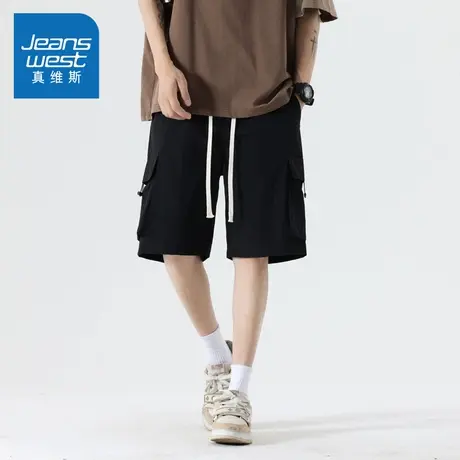 N5真维斯男士工装短裤2025夏季新款宽松百搭轻薄速干外穿五分裤子商品大图
