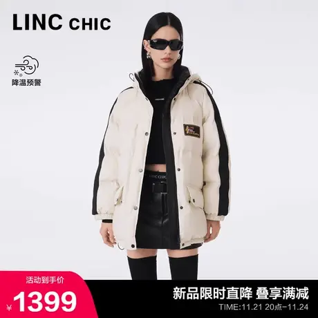 LINC金羽杰中长款羽绒服女冬季2023新款面包服功能性防雨雪3190图片