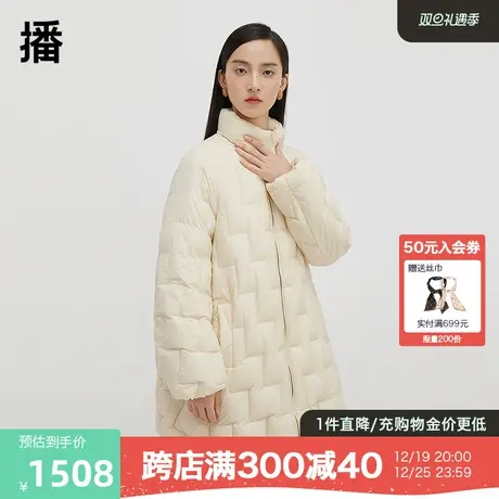 播短款羽绒服女商场同款2023新款小个子休闲轻薄外套冬BDQ4RD1395商品大图