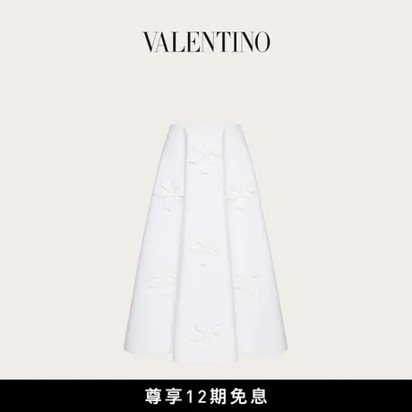 【新品】华伦天奴VALENTINO女士棉质府绸立体堆花工艺迷笛长裙图片