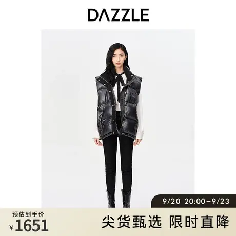 DAZZLE地素奥莱冬通勤黑色百搭轻薄泡芙面包羽绒服马甲外套上衣女图片