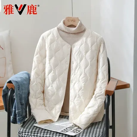 雅鹿2024新款轻薄羽绒服女短款保暖冬季修身流行宽松时尚韩版外套图片