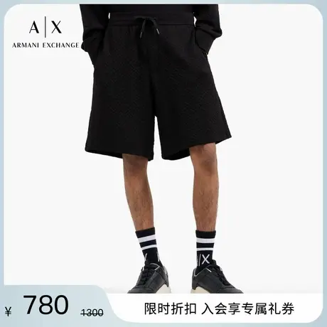 ARMANI EXCHANGE/阿玛尼2025夏季新款男士松紧系带满印字母短裤图片