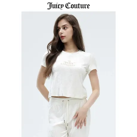 Juicy Couture橘滋春夏新款T恤美式短款辣妹天鹅绒丝绒短袖T恤女商品大图