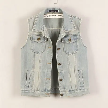 牛仔马甲女短款新款春秋韩版显瘦小背心复古时尚无袖外套百搭坎肩商品大图