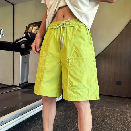 2025新款夏季潮牌薄款短裤纯色时尚百搭休闲宽松直筒五分裤中裤男商品大图