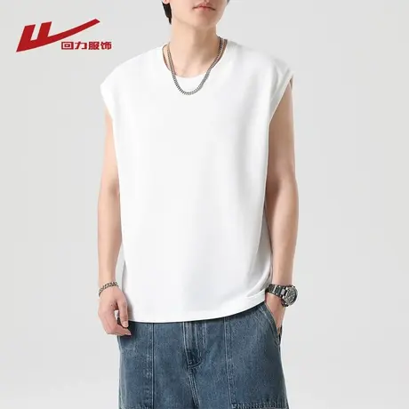 回力冰丝速干无袖短袖T恤男士夏季薄款2025新款宽松运动坎肩背心图片