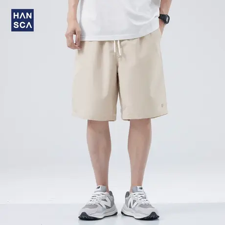 hansca休闲短裤男宽松直筒夏天中裤夏季新款潮流大码百搭五分裤子商品大图