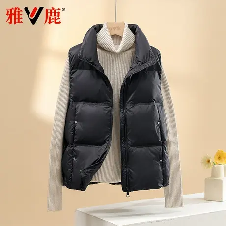 雅鹿官方正品2024新款羽绒服马甲女背心修身流行马夹百搭短款外套商品大图