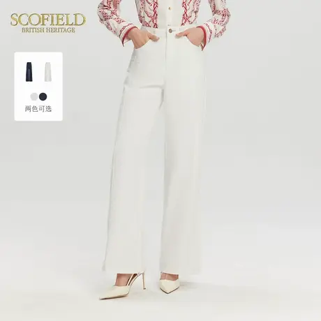 【棉+亚麻】Scofield女牛仔裤高腰阔腿裤淡人穿搭2025夏季新款商品大图