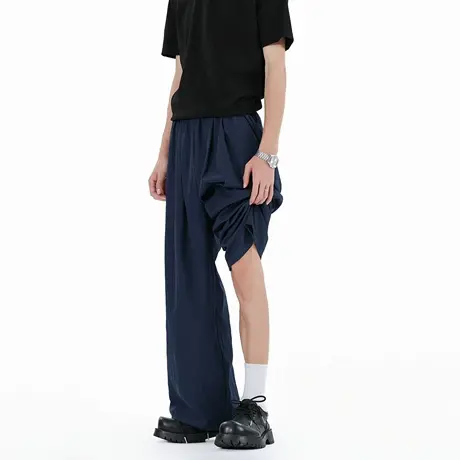 亚麻裤子男夏季薄款棉麻裤子男款冰丝宽松直筒休闲阔腿裤垂感男裤商品大图