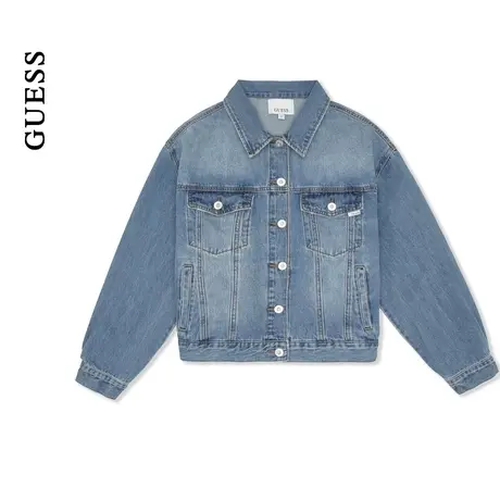 【李孝利同款】GUESS 男女同款复古翻领百搭牛仔夹克商品大图