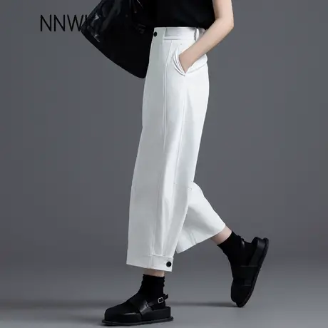 高级感白色裤子女2025新款西装裤夏季薄款小个子阔腿休闲裤九分裤商品大图