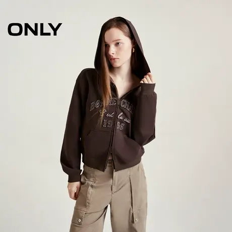 ONLY夏季运动休闲立体字母连帽开衫卫衣女|12439R015商品大图