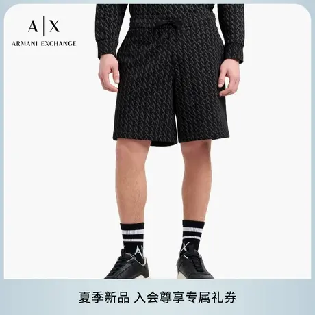 ARMANI EXCHANGE/阿玛尼2025夏季新款男士全棉系带满印字母短裤图片