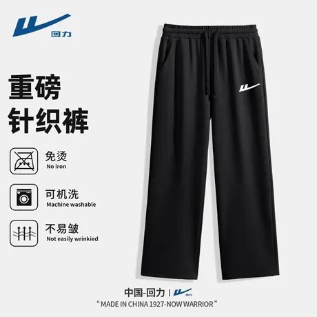 回力男士裤子2025新款早秋宽松运动直筒裤男款潮牌流行长裤男生D图片