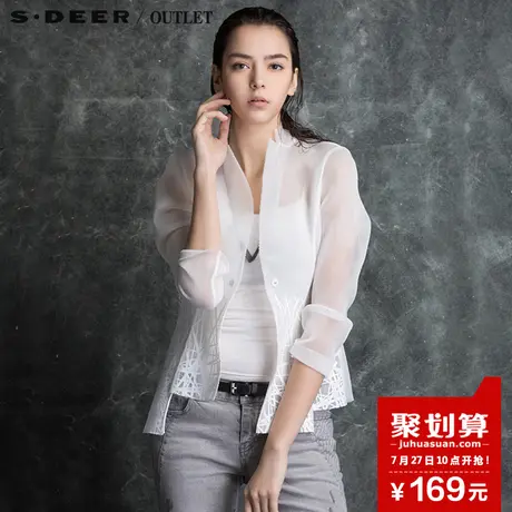 s.deer【上新】圣迪奥女装春装新款休闲小西装外套上衣S16182264图片