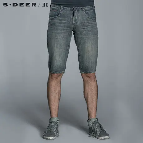 S.Deer/He【惠】圣迪奥男休闲做旧男士牛仔中裤H14270790图片