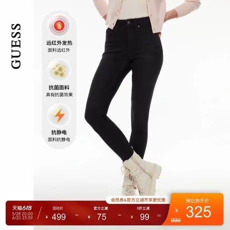 GUESS女士休闲时尚深色水洗紧身牛仔裤-Q4PA82D51V1商品大图