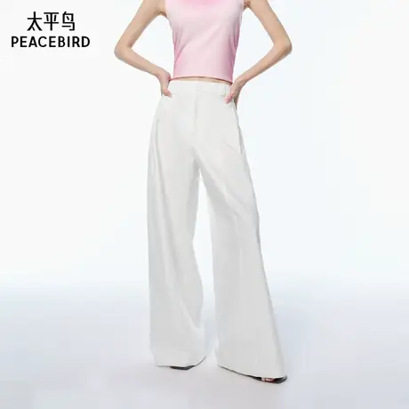 张婧仪同款 太平鸟商场同款25年夏季新款阔腿直筒休闲裤A1GBF212A商品大图