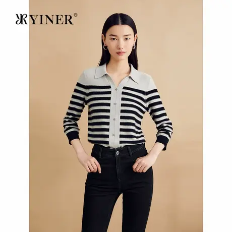 【美丽诺羊毛】YINER音儿秋季时尚含桑蚕丝毛针织衫商品大图