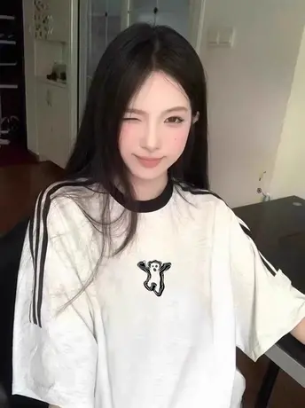 纯棉短袖t恤女夏美式hiphop大码设计感宽松显瘦上衣ins潮复古半袖图片