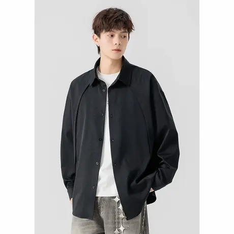 回力美式复古工装衬衫男春秋季2025新款潮牌男生宽松休闲长袖上衣图片