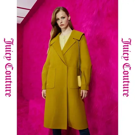 Juicy Couture橘滋春夏新款上衣女外套华星秋月绣花手工羊毛大衣图片