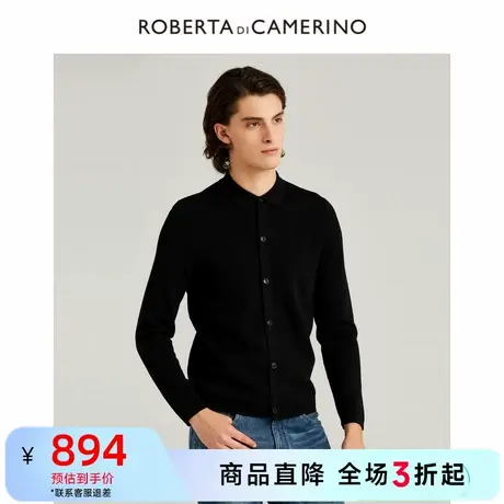 【羊毛】ROBERTA诺贝达春夏季新款空调小外套针织休闲衫开衫男士图片