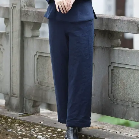 筠雅唐装棉裤女冬外穿冬款新年加厚夹棉中式古装妈妈中国风裤子商品大图