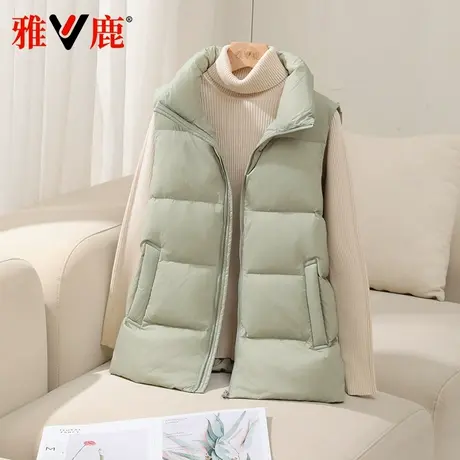 雅鹿2024秋冬新款羽绒服女锁温通勤保暖休闲时尚纯色轻便背心外套商品大图