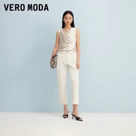 Vero Moda牛仔裤2025秋季新款含棉辑明线设计七分萝卜裤32536I001图片