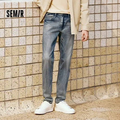 森柔牛仔|森马牛仔裤男修身显瘦显高小脚裤秋季经典百搭长裤弹力图片