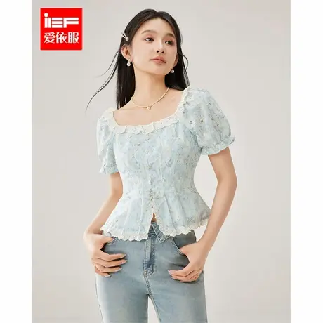 IEF/爱依服2025夏季新款法式浪漫纯欲小女人气质碎花通勤裙上衣商品大图