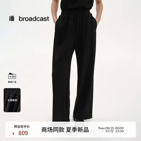 播商场同款薄款宽松直筒休闲裤女25夏新款高腰显瘦长裤BDS2KD2081商品大图