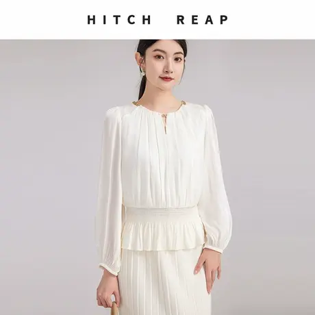 希区瑞普法式春秋女长袖上衣内搭短款气质修身独特别致高级感宽松商品大图