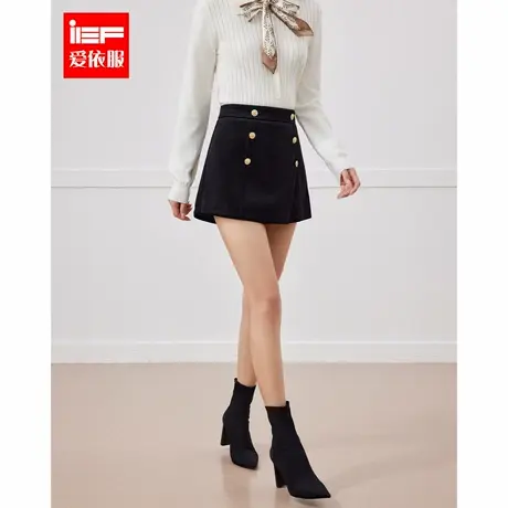 IEF/爱依服2024秋季新款时尚双排扣设计感显瘦A字短款高腰裤裙商品大图
