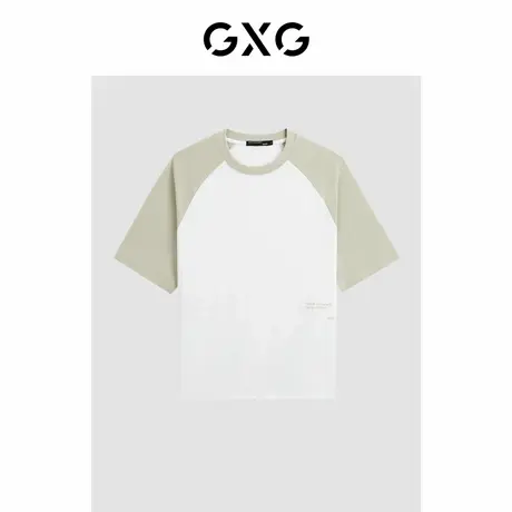GXG男装2024年夏季撞色字母印花宽松舒适短袖t恤男商品大图