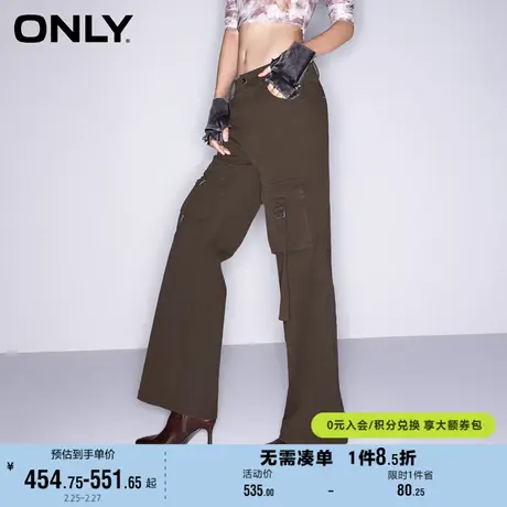 ONLY奥莱夏季简约休闲百搭工装口袋直筒休闲裤女商品大图