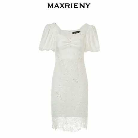 【奥莱】MAXRIENY立体蕾丝花边连衣裙修身裙子图片