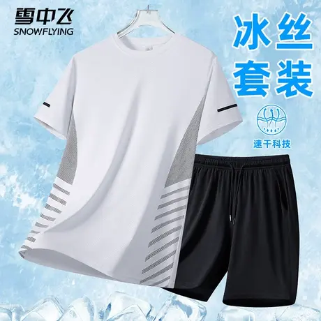 SNOW FLYING/雪中飞运动t恤男2025夏季新款轻薄速干男士上衣套装商品大图