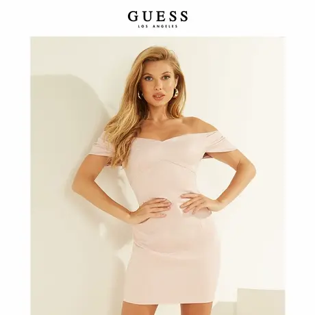 GUESS秋冬女士时尚简约修身一字肩连衣裙-W0FK61RDEE1商品大图