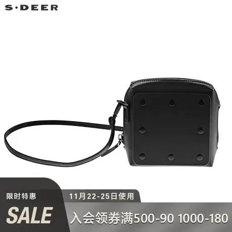 sdeer圣迪奥女装春装休闲简约几何造型拼接细带单肩包S19183895图片