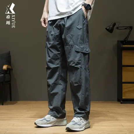 薄款户外工装直筒裤男士机能裤2025夏季宽松大码厚款休闲裤子男潮图片