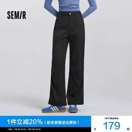 [商场同款]森马休闲裤女工装风阔腿裤2025新款春季酷飒风长裤高街商品大图